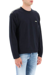 CREWNECK SWEATSHIRT WITH KNIT INSERTS